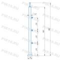 Стойка в сборе 40*40мм под 3 ригеля (AISI 304)